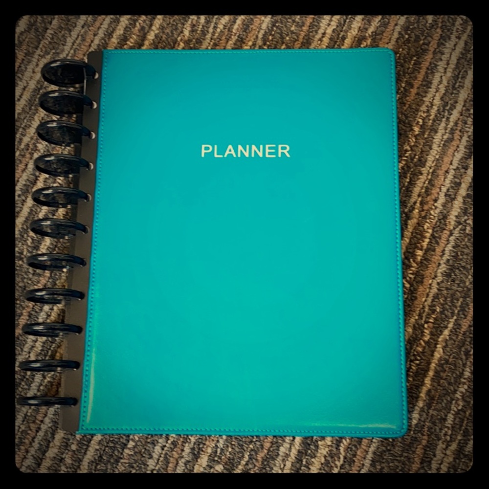 TUL discbound monthly planner, letter size in teal